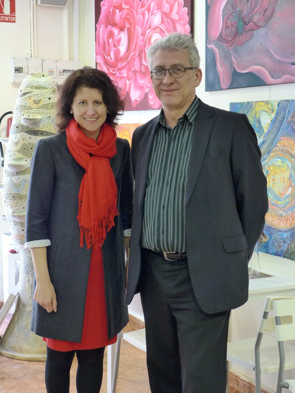 Lietuvos ambasadorė Ispanijoje Audra Plepytė su Lietuvių kultūros centro įkūrėju Valdu Bruzgiu aptarė galimybes įgyvendinti bendrus projektus.