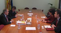 Susitikimas smulkiojo ir vidutinio verslo įmones vienijančios PIMEC organizacijos būstinėje. Kairėje - PIMEC pirmininkas Josep González ir Lietuvos garbės konsulas Katalonijoje Jordi Sumarrocca Claverol, dešinėje - Lietuvos ambasadorė Ispanijoje Audra Plepytė ir viešosios įstaigos „Versli Lietuva“ generalinis direktorius Paulius Lukauskas