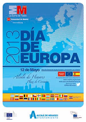 Europos dienos Alcalá de Henares renginių plakatas